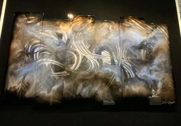 Chris DeRubeisArt title6 Abstract Panel Smokey Sleek 38X72